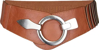 Produktbild von Breiter elastischer Gürtel für Damen, vielseitig, einfarbig, dehnbar, Kleidergürtel, Kunstleder, Legierungsschnalle, Bund