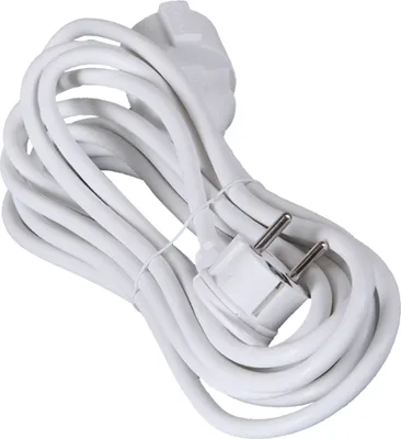 Produktbild von Verlängerungskabel Kabel Verlängerung mit Flachstecker weiß 5m