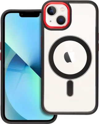 Produktbild von Case passend für iPhone 13 Color Edge Mag Cover kompatibel mit MagSafe black-red
