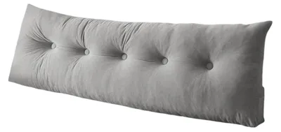 Produktbild von Dreieckiges Kopfteilkissen mit ergonomischer Rückenlehne und Seitentasche für Bett und Sofa im Studentenwohnheim