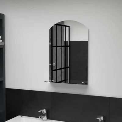 Zdjęcie produktu dla The Living Store Lustro ścienne z półką 40×60 cm szkło hartowane