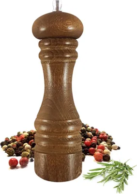Produktbild von Pfeffermühle 19cm Salzmühle Gewürzmühle Hochglanz Braun