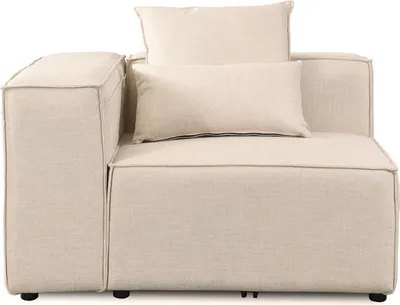 Produktbild von HOME DELUXE - Ecksofa Links VERONA - Beige, ca. 120 x 70 x 120 cm, Sitzhöhe: 46 cm, Sitztiefe: 80 cm I Modulares Sofa Modulsofa Ecksofa Wohnlandschaft