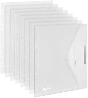 Produktbild von 20 packungen umschlagmappen, a4 kunststoffmappen, ordner dokumententaschen mit klettverschluss, etikettentasche, 11 löcher