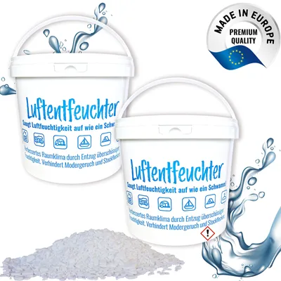 Produktbild von 2x Luftentfeuchter Granulat 4,8 kg in 5 L Nachfüll-Eimer Nachfüllpack Raumentfeuchter portionierbar
