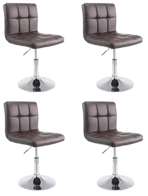 Produktbild von CLP 4er Set Lounger Palma V2 Kunstleder Lounger höhenverstellbar und drehbar. - Farbe: braun