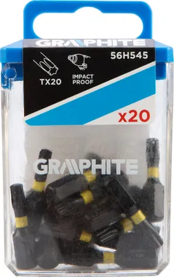 Zdjęcie produktu dla GRAPHITE Bity udarowe TX20 x 25 mm, 20 szt.
