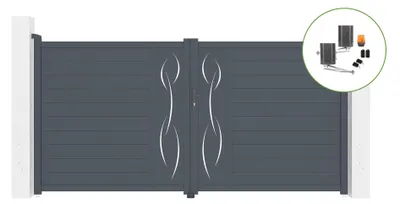 Produktbild von Flügeltor elektrisch 3,5m LIFE H.180cm + Drehtorantrieb BUNKER B500
