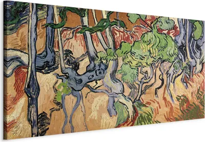 Produktbild von Italienischer Leinwand Leinwandbild - Tree roots (Vincent Van Gogh) 60x30 cm Reproduktionen l-E-12267-b-a