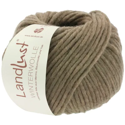 Produktbild von Lana Grossa LANDLUST WINTERWOLLE 50 g gefülltes Schlauchgarn aus Wolle, Baumwolle & Yak 70 m Farbe 020 - Graubraun meliert
