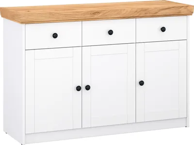 Image de Buffet Commode de Salon Armoire en Bois Blanc Naturelle avec Tiroirs