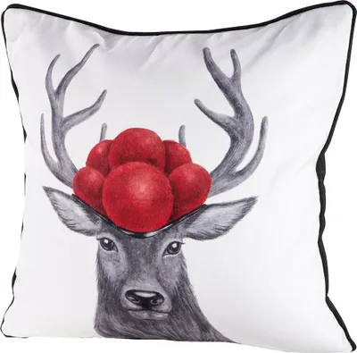 Produktbild von Gilde Kissen, quadratisch, Hirschmotiv, Polyester, creme, VE 3, B. 45 cm, H. 45 cm 44389/Abverkauf nur solange Vorrat reicht