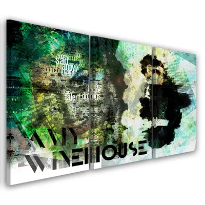 Immagine prodotto di Trittico su tela persone verdi 60x40 cm Feeby verde quadro da parete pronto per essere appeso