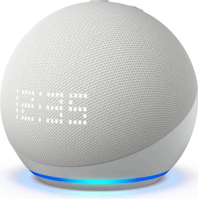 Produktbild von Amazon Echo Dot (5. Gen), Amazon Alexa, Sphärisch, Weiß, Deutsch, Englisch, Spanisch, Französisch, Italienisch, Android, Fire OS, 4,4 cm