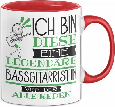 Produktbild von Bassgitarristin Tasse Geschenk Ich Bin Diese Eine Legendäre Bassgitarristin Von Der Alle Reden Geschenkidee Geburtstag Weihnachten (Rot)