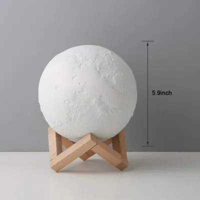 Obrázek produktu pro Topchances 3D měsíční lampa noční lampa 3 barvy stmívatelné noční světlo ložnice Imitace 15cm měsíční světlo USB nabíjení náladové světlo pro ložnici dárek pro dítě děti narozeniny milenec