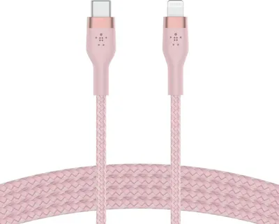 Produktbild von Belkin CAA011BT1MPK, 1 m, USB C, USB C/Lightning, Männlich, Männlich, Pink