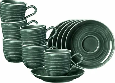 Produktbild von Seltmann Weiden Terra Espressotasse mit Untertasse moosgrün 6er Set
