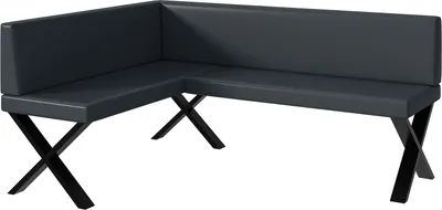 Produktbild von MEBLINI Eckbank für Esszimmer - Küchenbank - Essecke - Sitzecke Küche - TONI - X-Beine 128x168x87cm Links - Dunkelgrau Kunstleder