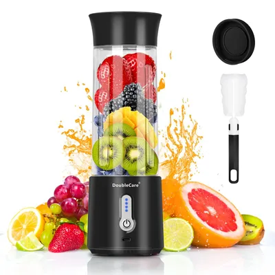 Tragbarer Mixer 500 ml, USB-wiederaufladbar, BPA-frei, schwarz