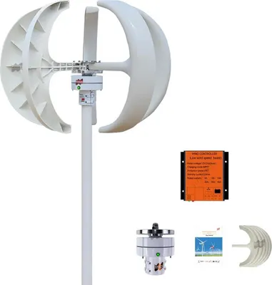 Obrázok produktu pre Generátor veternej turbíny, nízka hlučnosť, vertikálna os, 400W white-a, 400W-a, 12V