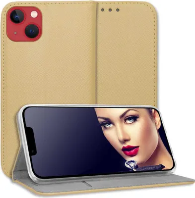 Produktbild von Bookstyle Schutzhülle Klapphülle Schutztasche Etui Cover für Apple iPhone 13 (6.1'') - Gold