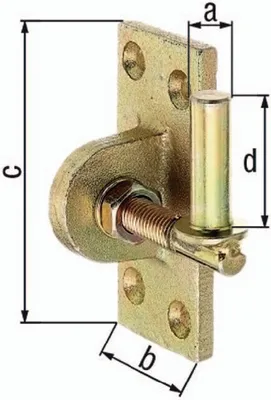 Produktbild von GAH-Alberts Kloben zum Anschrauben, Scharnier, Stahl, Gelb, Galvanisch verzinkte Beschichtung, 7 mm, 6 Stück(e)