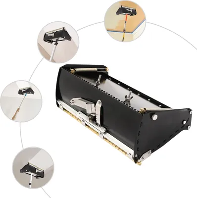 Produktbild von GreatDEshop2021 Trockenbau Flachputzkasten 12 Zoll, Schwarz, aus Aluminium, Kupfer & Edelstahl, arbeitssparend, benutzerfreundlich, leicht, mit guter Abdichtung, mühelos zu reinigen, glatte Kanten, Schraubendesign, passend für die meisten Stäbe zum Spachteln.