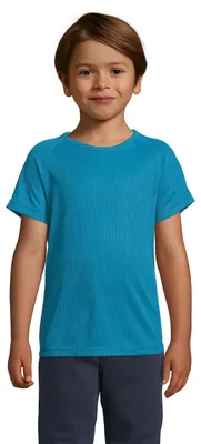 Image de SOLS - T-shirt « Sporty » pour enfants à manches raglan LT2036 (128) (bleu aqua)