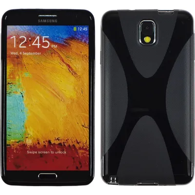 Produktbild von PhoneNatic Case kompatibel mit Samsung Galaxy Note 3 - schwarz Silikon Hülle X-Style + 2 Schutzfolien