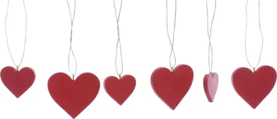 Imagen del producto de Corazones decorativos de fieltro, color rojo, 5x5 cm, nuevos