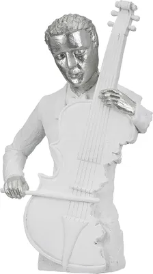 Image de Gilde Figur, Musiker, "Musician", Mannmotiv, Violoncello, Kunstharz, weiß, VE 1, L. 10.5 cm, B. 21 cm, H. 31 cm 52909 4063387529096
