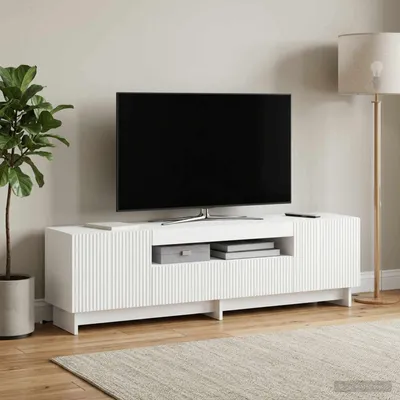 Imagen del producto de Maison Exclusive - Mueble para TV LED, 153 x 35 x 43 cm, blanco, fabricado en material de madera