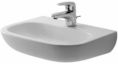 Produktbild von Duravit Handwaschbecken MED D-CODE ohne Überlauf, mit Hahnlochbank 450 x 340 mm, ohne Hahnloch weiß