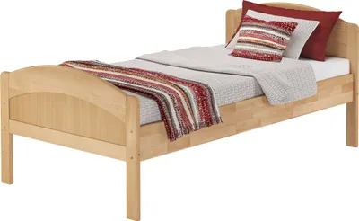 Produktbild von Holzbett mit hoher Sitzkante Seniorenbett Buche natur 90x200 Zubehör wählbar V-60.75-09ohne Zubehör