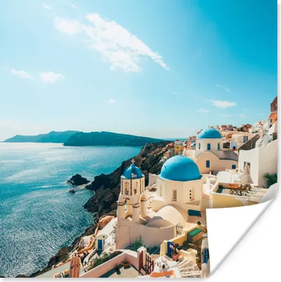 Produktbild von MuchoWow® Poster Nachmittag in Santorini Griechenland 50x50 cm - Wohnzimmerdekoration