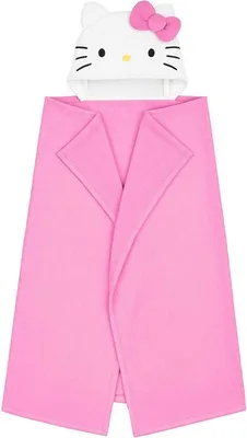 Image de Hello Kitty - Hoodie de couverture pour enfants, paréo TC1022 (taille unique) (Rose/Blanc)