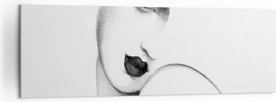 Produktbild von Bild auf Leinwand - Leinwandbild - Einteilig - Porträt Frau Skizze - 160x50cm - Wand Bild - Wanddeko - Wandbilder - Leinwanddruck - Bilder - Wanddekoration - Leinwand bilder - Wandbild - AB160x50-4475