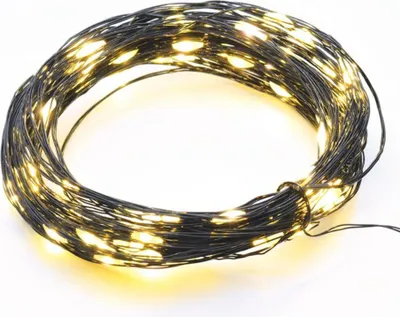 Zdjęcie produktu dla ACA Lighting 400 LED kabel miedziany łańcuch dekoracyjny WW czarny kabel miedziany 220-240V + 8 funkcji IP44 20x2m+3m 6W X01400142