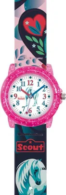 Produktbild von Mädchenuhr White Unicorn von Scout aus Kunststoff, pink