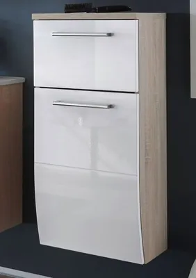 Produktbild von S Kommode Miami Eiche Sonoma weiß HG 39x88x31zum hängen Tür li o. re 1 EB