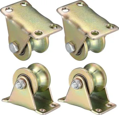Immagine prodotto di 4 pezzi - Gru - Rotelle - Rotelle a V - 30 mm - Acciaio - Zincato - Rotelle scanalate per porte scorrevoli