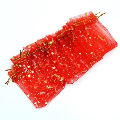 Immagine prodotto di Solidchoice - 100 sacchetti di organza natalizi con motivo di luna e stelle