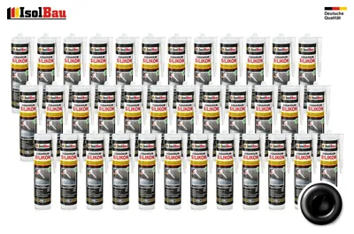 Isolbau Aquarium Silikon 36 x 300 ml Schwarz Glassilikon dauerelastisch wasserdicht