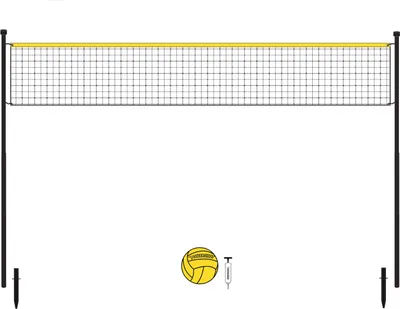 Produktbild von Volleyball-Set 6m - Mit Pfosten, Netz, Ball und Pumpe