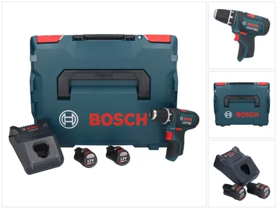 Image de Bosch GSR 12V-15 Professional Perceuse-visseuse sans fil avec boîtier L-Boxx + 2x Batteries GBA 3,0 Ah + Chargeur GAL 1230