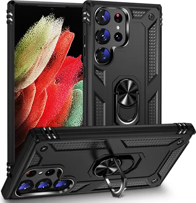 Image de Outdoor Armor Housse pour téléphone portable compatible avec le Huawei Mate 20 | Housse de protection Panzer Ring Case | Stand Cover Noir