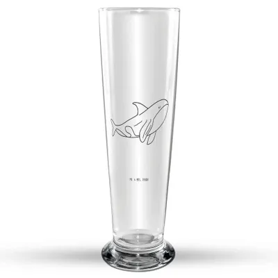 Produktbild von Mr. & Mrs. Panda Bierglas Orca - Transparent - Geschenk, Arbeit, Orcas, Meer, Glasbecher, Glasbierglas, Möglichkeiten, Bier Glas, Bierbecher, Trinkglas, Büro, Wal