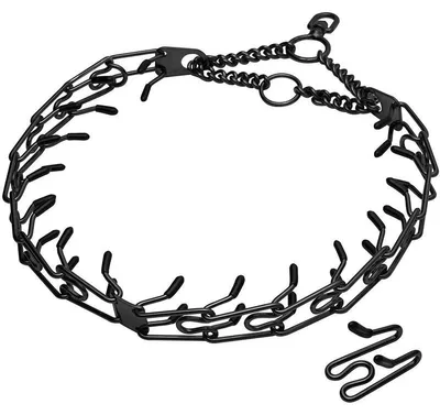 Productafbeelding van Halsband met puntige punten, verstelbare pasvorm, comfortabele rubberen uiteinden, 35-65 cm, zwart