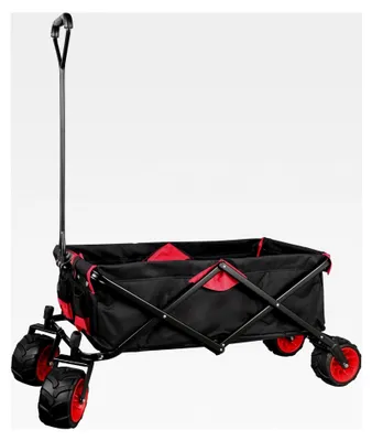 Produktbild von Faltbarer Bollerwagen mit Kunststoffrädern, max. Ladegewicht 80 kg, Klappbollerwagen für Garten und Ausflüge